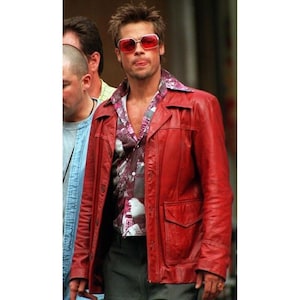 Fight Club Tyler Durden Jacket | Brad Pitt Red Leather Coat