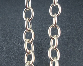 Cable Chain, Sterling Chain, Silver Chain, 4mm Cable Chain, Heavy Chain, Extension Chain, Soldered Links, For Charm Bracelet