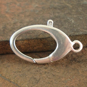 Large Lobster Clasp, Sterling Silver Clasp, Sterling Clasp, Oval Clasp, Claw Style Clasp, 22mm clasp