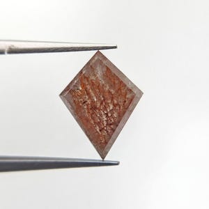 2,76 ct kiteslipad salt- och peppardiamant, naturlig lös kopparfärgad orange diamant för specialbeställd geometrisk förlovningsring, stor terrakottasten