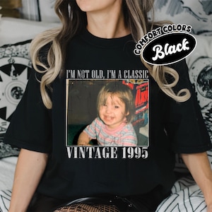 Custom Vintage Photo And Year, Vintage Est 1995 Shirt, 30th birthday gift, Birthday party shirt, 30th Birthday Gift