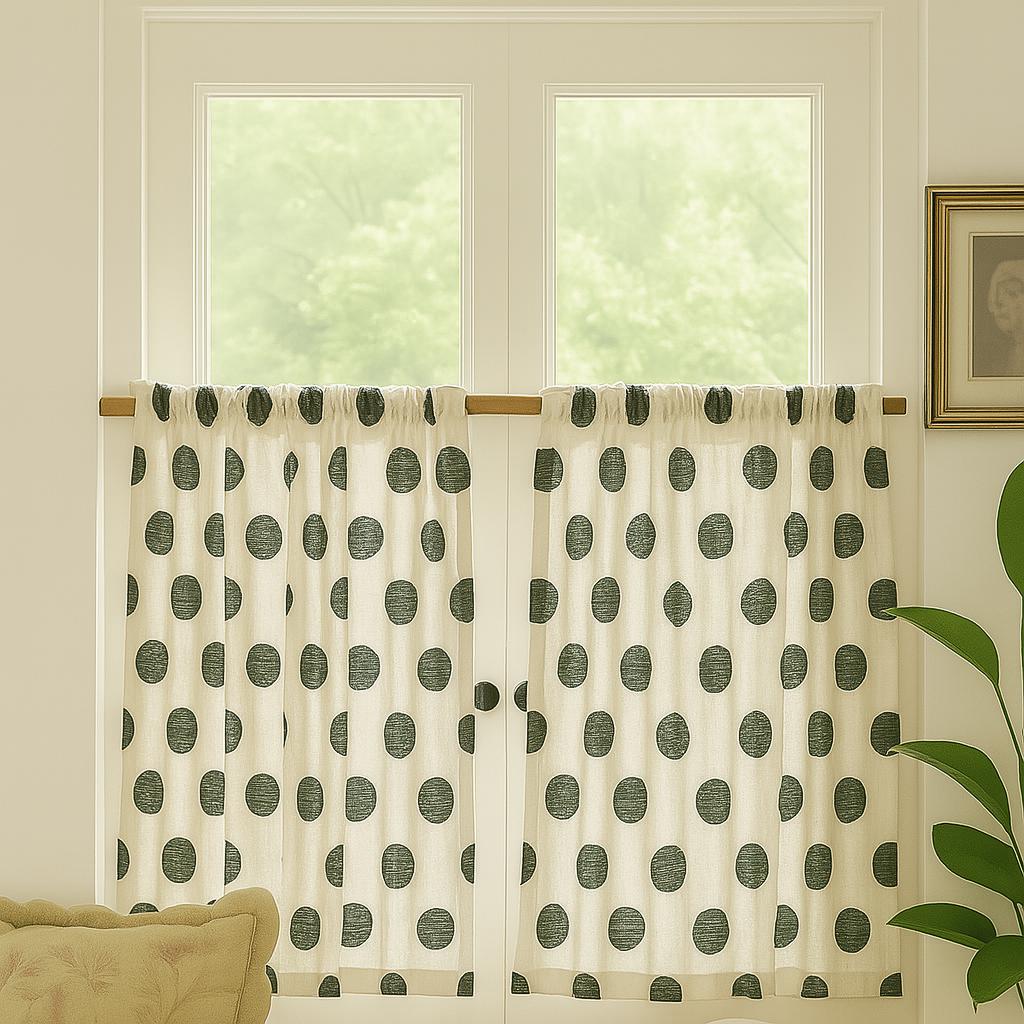 Linen Cafe Curtain – 108 Patterns & 4 Hanging Options | Curtains Kitchen Window Valance Drapes Rustic Farmhouse Style| kitchen curtains