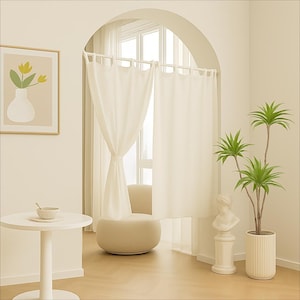 Linen Noren Door Curtain | 100 Colors & Patterns | Japanese Style Doorway Panel | Custom Size and Tab top，Tie top, Rod pocket