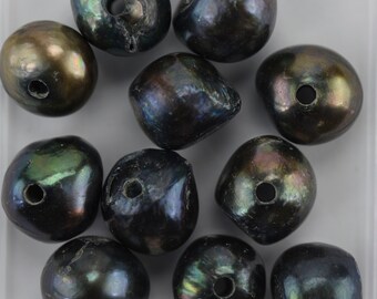 BH7 11mm Chocolate Horizontal Baroque Big-Hole Pearl