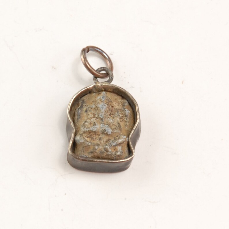 AM626 Brass Ganesh Amulet Pendant with Patina