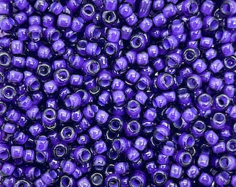 Japanese Glass Seed Beads Size 8-399J Purple Lined Crystal