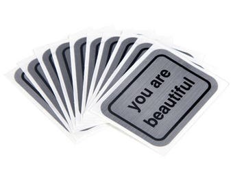 You Are Beautiful Silver Stickers