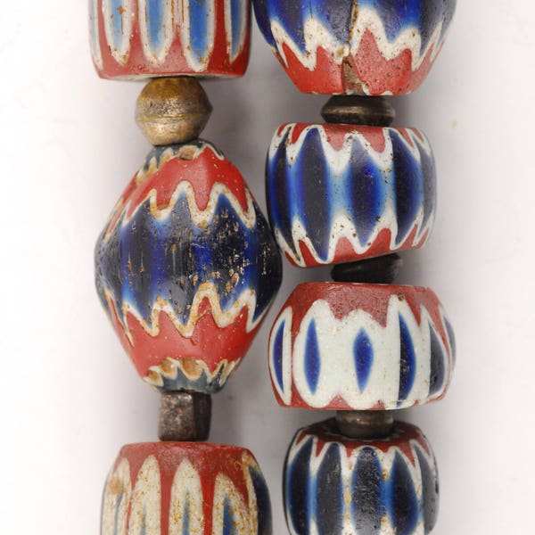 Collectible 7-layer Chevron Beads from the 1400's 2-Q