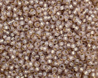 Japanese Glass Seed Beads Sizes 11/0 8/0 Colors: 579 Gilt Lined Antique Mauve Opal