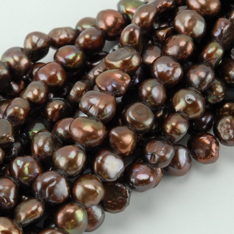 BH7 11mm Chocolate Horizontal Baroque Big-Hole Pearl