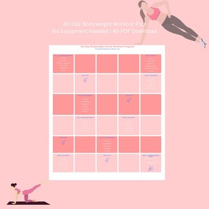 30 Day Bodyweight Workout Plan PDF | No Equipment Fitness Calendar | Home Workout Program for Beginners & Intermediates