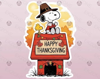 Snooop Thanksgiving Sticker Peanuts Fall Holiday Decal Happy