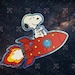 Snooop on Rocket Ship Sticker - Peanuts in Space Decal - Cute Cartoon ...