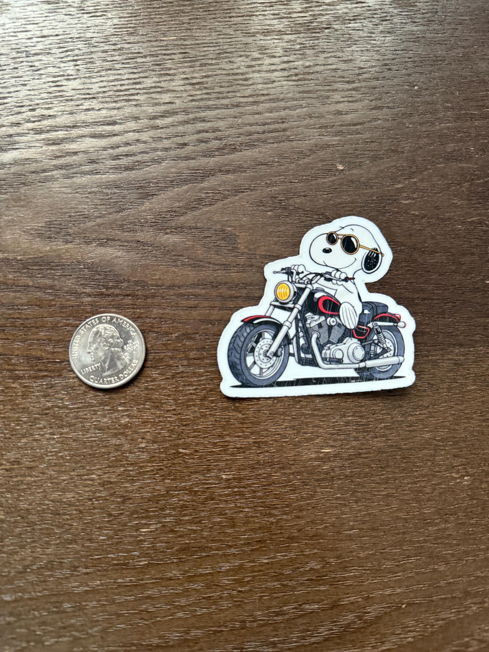 Snooop Motorcycle Rider Sticker | Peanuts Biker Dog Decal | Cool ...