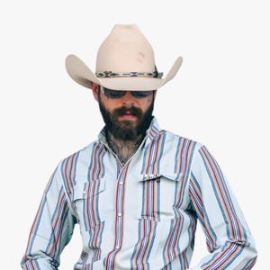 Pegatina de vaquero de Post Malone / Calcomanía de estética campestre / Arte de estilo western / Regalo para fanáticos de la cultura pop / Vinilo de celebridades / Sombrero de vaquero moderno