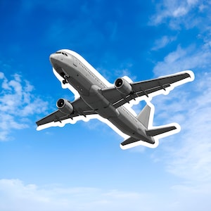 Airbus A320 Airplane Sticker - Passenger Jet in Flight Decal - Aviation Lover Vinyl Sticker - Passenger Jet Airplane Sticker -Laptop Sticker