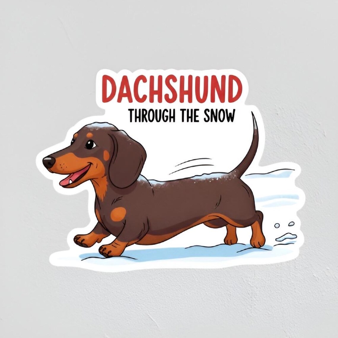 Dachshund Through the Snow Sticker | Funny Dog Pun Decal | Christmas ...