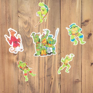 Paquete de pegatinas de las Tortugas Ninja Adolescentes Mutantes / Calcomanías de TMNT / Regalo de las Tortugas Ninja / Vinilo nostálgico de los 90 / Rafael Leonardo Donatello Miguel Ángel