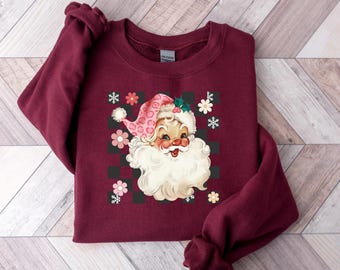 Merry Christmas Shirt, Tis The Season Sweatshirt, Coquette Bow Christmas Shirt, Retro Christmas Crewneck, Girly Christmas Sweater,  a152