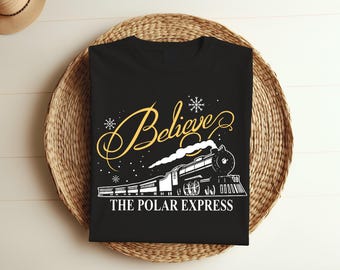 Polar Express Family Vacation Shirts, Xmas Crewneck Sweater, Believe Christmas Pajamas for Family, Polar Express Train Shirt 286