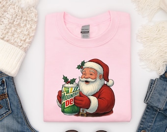Christmas Mountain Dew Santa Shirt, Mtn Dew Crewneck, Soda Lover Hoodie, Mountain Dew Logo Sweatshirt, Mtn Dew Lover, a236