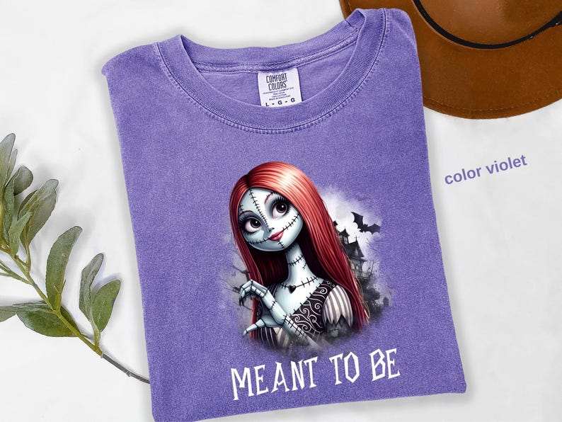 Comfort Colors® We're Simply Meant To Be shirt, Jack Skeleton Shirt, Jack and Sally Couple Shirt, The Nightmare Before Halloween Shirt, a19 image 7