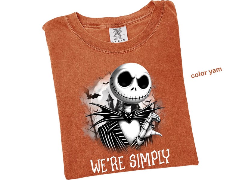 Comfort Colors® We're Simply Meant To Be shirt, Jack Skeleton Shirt, Jack and Sally Couple Shirt, The Nightmare Before Halloween Shirt, a19 image 8