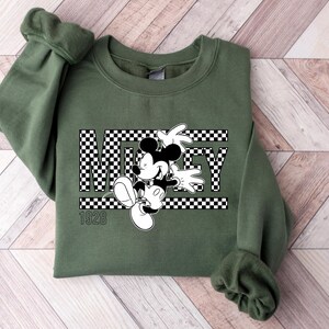 Camiseta de Mickey y Minnie, camiseta de pareja de Disney, camiseta de regalo de Disney, camiseta a juego de Disney, camiseta vintage a cuadros de Mickey y Minnie Mouse 625 imagen 3