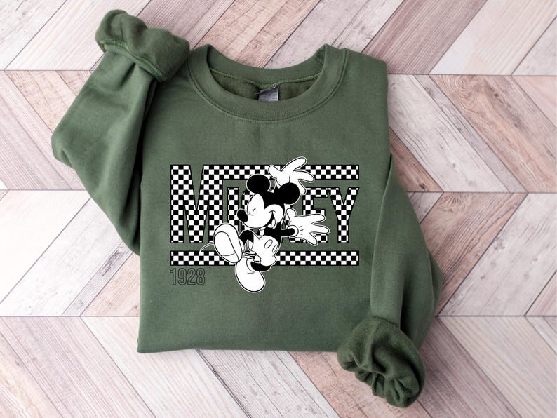 Camiseta de Mickey y Minnie, camiseta de pareja de Disney, camiseta de regalo de Disney, camiseta a juego de Disney, camiseta vintage a cuadros de Mickey y Minnie Mouse 625 imagen 3