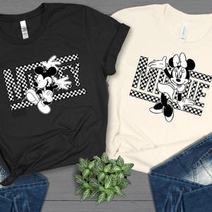 Mickey and Minnie Shirt, Disney Couple Shirt, Disney Gift Tee, Disney Matching Tee, Vintage Checkered Mickey and Minnie Mouse Shirt 625