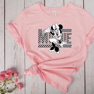 Camiseta de Mickey y Minnie, camiseta de pareja de Disney, camiseta de regalo de Disney, camiseta a juego de Disney, camiseta vintage a cuadros de Mickey y Minnie Mouse 625 imagen 4