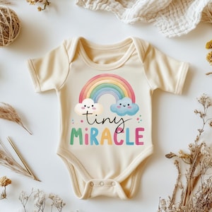 Tiny Miracle Onesie, Religious Onesie, Blessed Baby Onesie, Pregnancy Announcement, Miracle Baby, Answered Prayer,  Gift for New Dad K32