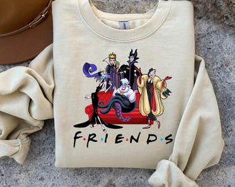 Camiseta vintage de villanos de Friends para Halloween, camiseta "Good to be Bad", villanos de Disney, camiseta de Úrsula, sudadera con capucha de la Reina Malvada, sudadera de Cruella, t261