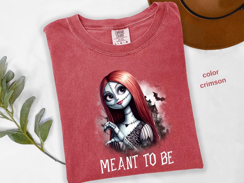 Comfort Colors® We're Simply Meant To Be shirt, Jack Skeleton Shirt, Jack and Sally Couple Shirt, The Nightmare Before Halloween Shirt, a19 image 6