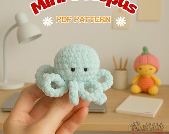 Octopus Crochet Pattern PDF – Medium Amigurumi Sea Animal Toy Tutorial – Instant Download DIY Plushie for Kids