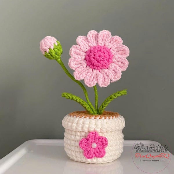 AMIGURUMI: patroon gehaakte bloempot pdf | Schattige amigurumi-potbloem | Geschikt voor beginners | Woondecoraties | Cadeau-idee | Direct downloaden