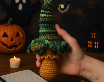 Witch Hat Mushroom Crochet Pattern – Halloween Amigurumi PDF Tutorial, Cute Spooky Mushroom Toy, Beginner Friendly PDF Download
