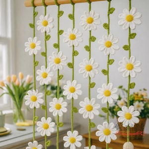 Crochet Daisy Flower Curtain Pattern PDF | Floral Yarn Curtain DIY Tutorial | Crochet Window Decor | Handmade Home Decor | Instant Download