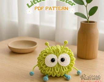 Little Monster Crochet Pattern– Cute Amigurumi Toy PDF, Easy Beginner Tutorial, Mini Monster Amigurumi Crochet Pattern
