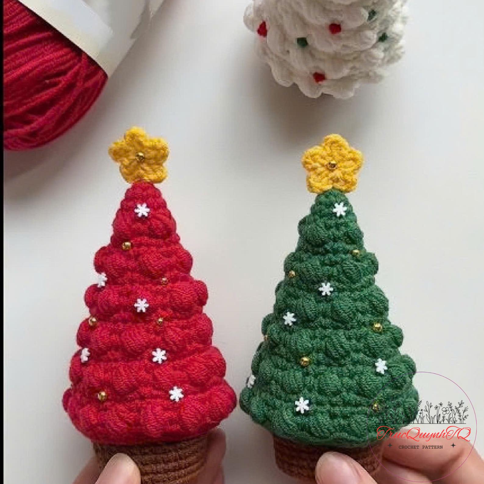 Mini Christmas Tree Crochet Pattern, PDF Tutorial, Festive Home Decor ...