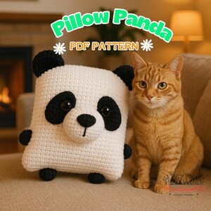 Cute Panda Pillow Crochet Pattern – DIY Amigurumi PDF File with Step-by-Step Instructions – Beginner Friendly Crochet Plushie Pattern