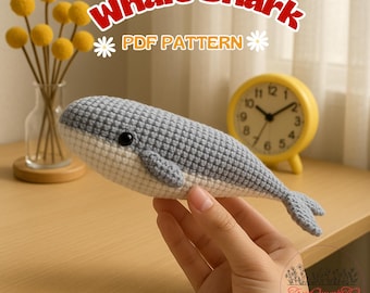 Whale Crochet Pattern – Amigurumi Whale PDF Tutorial, Easy DIY Plushie Pattern. Instant Download, Amigurumi Sea Animal Tutorial