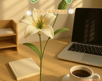Potted Crochet Flower – Handmade Lily with Personalized Tags – Great for Her, Graduation or Birthday Gifts