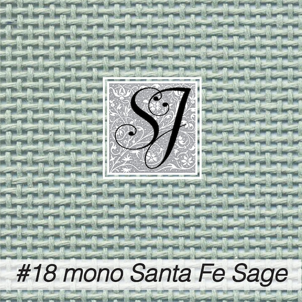 Zweigart #18 deluxe mono canvas SANTA FE SAGE Green 18" x 20" for needlepoint– blank for you to stitch or paint!