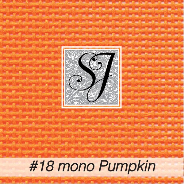 Zweigart #18 deluxe mono canvas PUMPKIN ORANGE 18" x 20" for needlepoint– blank for you to stitch or paint!