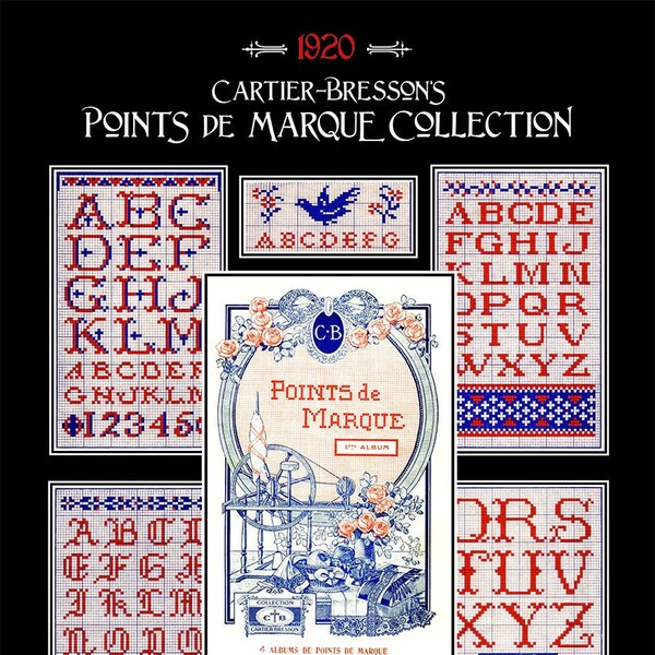 Cartier-Bresson’s Points de Marque Collection 1 antique charts for needlepoint & cross stitch book SJ Designs