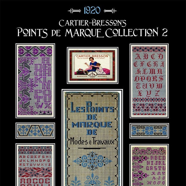 Cartier-Bresson’s Points de Marque Collection 2 antique charts for needlepoint & cross stitch book SJ Designs