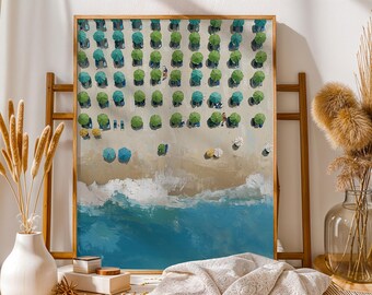 Beach Umbrellas Aerial View – Coastal Summer Poster