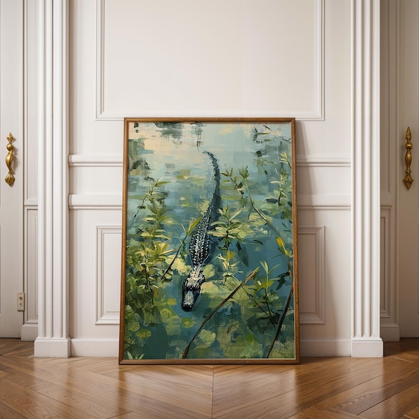 Bayou Alligator – Sumpfwasser-Wildtierszene (Digitaler Download)