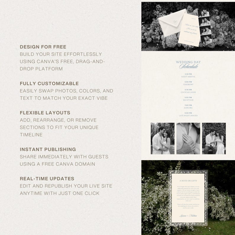 Dusty Blue Vintage Garden Wedding Website Template | Editable in Canva with Built-In RSVP image 7